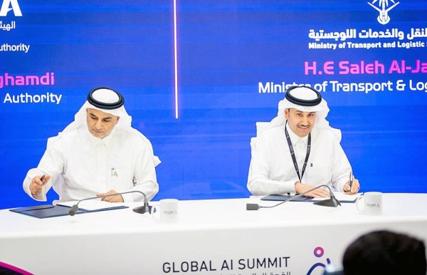 Minister of Transport and Logistics Eng. Saleh Bin Nasser Al-Jasser and the President of the Saudi Data and Artificial Intelligence Authority (SDAIA) Dr. Abdullah Bin Sharaf Alghamdi, signed here Wednesday a memorandum of understanding (MoU) for cooperation in advanced analytics and artificial intelligence applications in the transport and logistics sector.