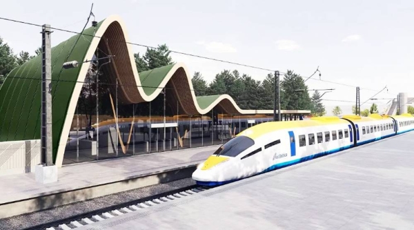 Artist’s impression of a future station along the Rail Baltica route. — courtesy Real Baltica
