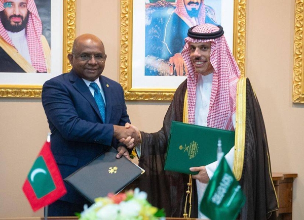 Prince Faisal met the Maldivian Foreign Minister Abdulla Shahid  in New York on the sidelines of the 77th annual session of the United Nations General Assembly.
