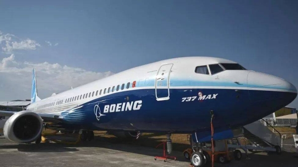 737 Max is displayed during the Farnborough Airshow, in Farnborough, on July 18, 2022