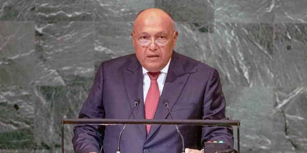 
Foreign Minister Sameh Hassan Shoukry Selim of Egypt addresses the general debate of the General Assembly’s seventy-seventh session. — courtesy UN Photo/Cia Pak