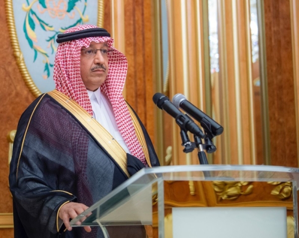 Custodian of the Two Holy Mosques King Salman and Crown Prince and Prime Minister Mohammed bin Salman attend the oath-taking ceremony of the new ministers at Al-Salam Palace in Jeddah on Tuesday
