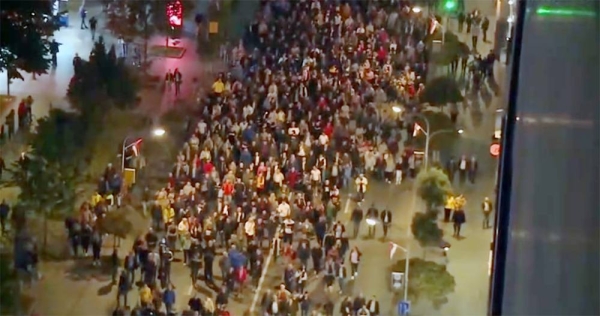 Thousands protesting for recount of votes in Bosnian general election in Banja Luka. — courtesy photo
