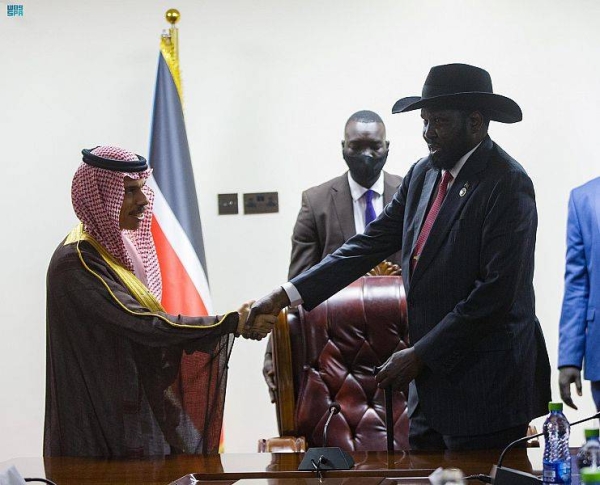 Minister of Foreign Affairs Prince Faisal Bin Farhan visited South Sudan on Monday and met South Sudan’s President Salva Kiir Mayardit.
