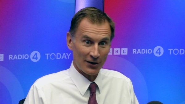 Jeremy Hunt speaks to the BBC Radio 4 after his appointment as the Chancellor of the Exchequer following the resignation of Kwasi Kwarteng.
