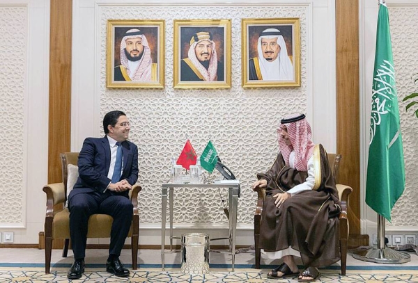 Minister of Foreign Affairs Prince Faisal bin Farhan on Monday met with Moroccan Minister of Foreign Affairs, African Cooperation and Moroccan Expatriates Nasser Bourita at the Foreign Ministry's headquarters in Riyadh.