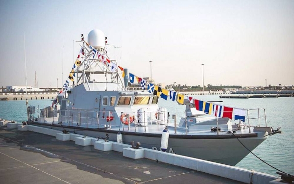Commander of the Western Fleet Rear Admi. Yahya Bin Mohammed Asiri raised the flag over the first group of French Couach class medium high-speed patrol boats marking its entry into active service in the fleet.