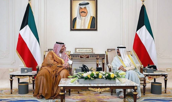 Kuwait Crown Prince Sheikh Mishal Al-Ahmad Al-Jaber Al-Sabah, at Bayan Palace Wednesday, received Prince Turki Bin Mohammed Bin Fahd, minister of state and member of the Council of Ministers, and his accompanying delegation.