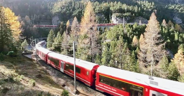 The CEO of Rhaetian Railway says he hopes the scenic route will help boast tourism to Switzerland. — courtesy Gian Ehrenzeller/Keystone /Gian Ehrenzeller