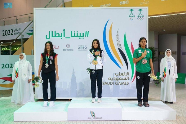 Kawthar Al-Baroudi wins two swimming gold medals in the first edition of the Saudi Games  2022 being held in Riyadh.  