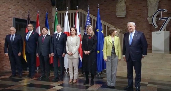 Top diplomats from the G7 — which brings together France, Germany, Italy, the UK, Canada, the US, Japan, and the EU — met at Münster in Germany to pledge support to help Kiev.