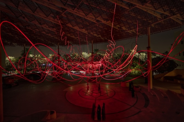 Riyadh’s sunrise, sunset and desert dunes were the inspiration to create AMPLEXUS, famous artist Grimanesa Amorós said while explaining her artwork, which is being displayed at Noor Riyadh 2022.