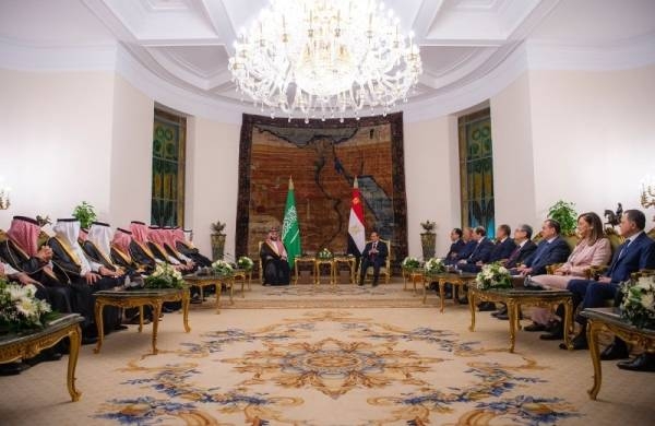 Crown Prince and Prime Minister Mohammed bin Salman holds talks with President Abdel Fattah El-Sisi of Egypt. (File photo)  

