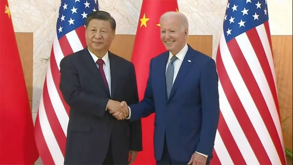 United States President Joe Biden shakes hands with Chinese President Xi Jinping during his three-hour-long meeting in Bali,