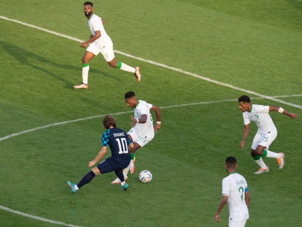 In the friendly match held at Prince Faisal bin Fahd Stadium in Riyadh, the Green Falcons demonstrated their best ever performance of the year, boosting their morale and confidence ahead of the squad’s travel to Qatar. — SPA 