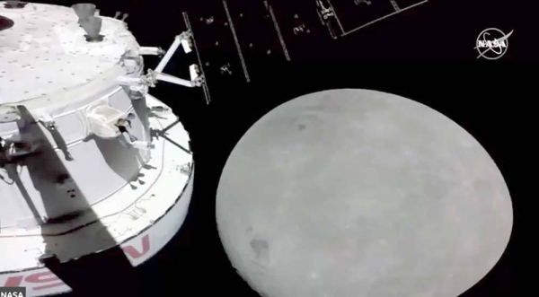Orion sent back images as it closed in on the moon. — courtesy NASA