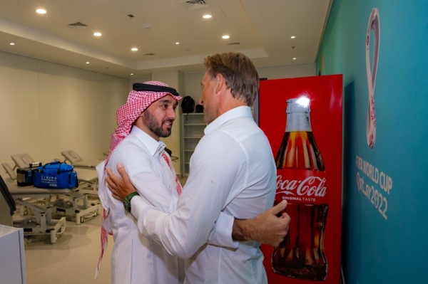 Minister of Sports Prince Abdulaziz bin Turki and Herve Renard.