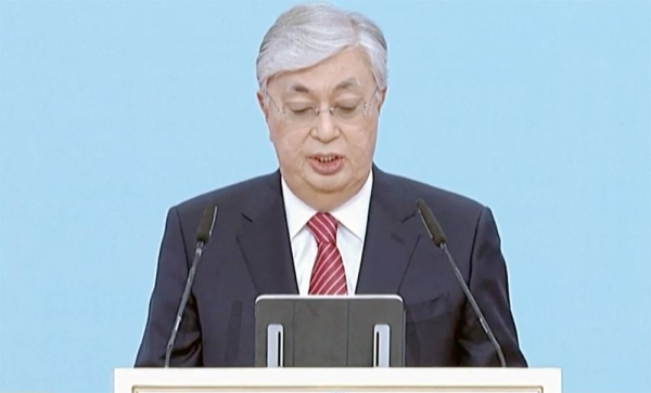 President Kassym-Jomart Tokayev being sworn in. — courtesy Kazakhstan’s Presidential Press Service
