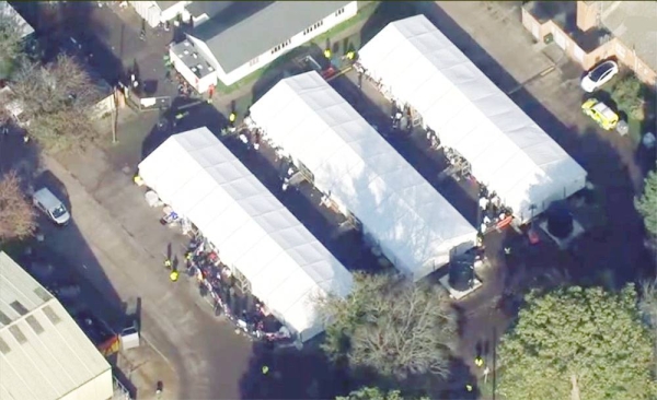 Manston Airport detention center in Kent.