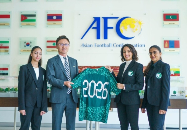 A Saudi delegation hands the bid to host the Women’s Asian Cup 2026 finals to the Asian Football Confederation in Kuala Lumpur, Malaysia.
