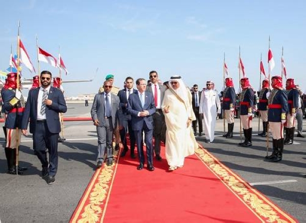 Herzog was welcomed upon arrival at the airport by Bahraini Foreign Minister Abdullatif bin Rashid Alzayani.