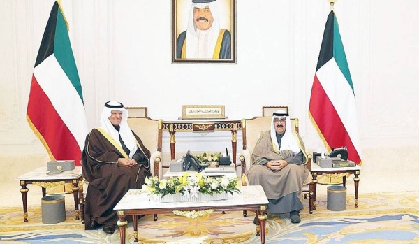 Kuwait Crown Prince Sheikh Mishal Al-Ahmad Al-Jaber Al-Sabah received at Bayan Palace Monday Minister of Energy Prince Abdulaziz Bin Salman during his official visit to Kuwait.