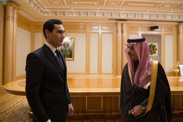 Foreign Minister Prince Faisal Bin Farhan held key talks in Ashgabat on Monday, including a meeting with Turkmenistan’s President Serdar Berdimuhamedow.