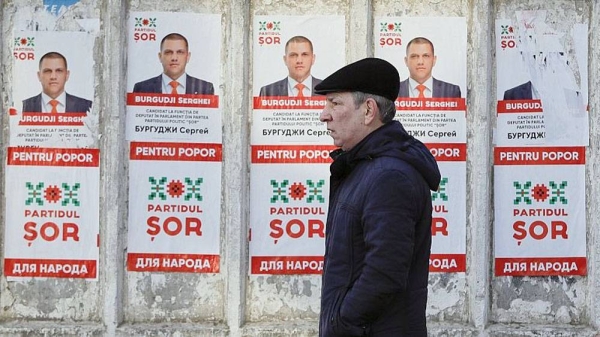 Electoral posters advertising the candidates of the Shor party, led by Modovan businessman Ilan Shor, in Chisinau, Moldova, in this file photo. — courtesy Vadim Ghirda/ 2019 the AP.