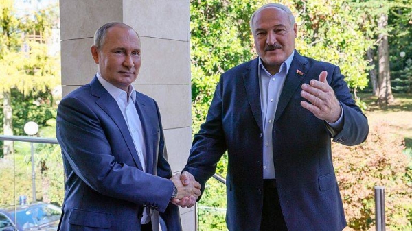 Russian President Vladimir Putin and his Belarusian counterpart Alexander Lukashenko pictured earlier this year