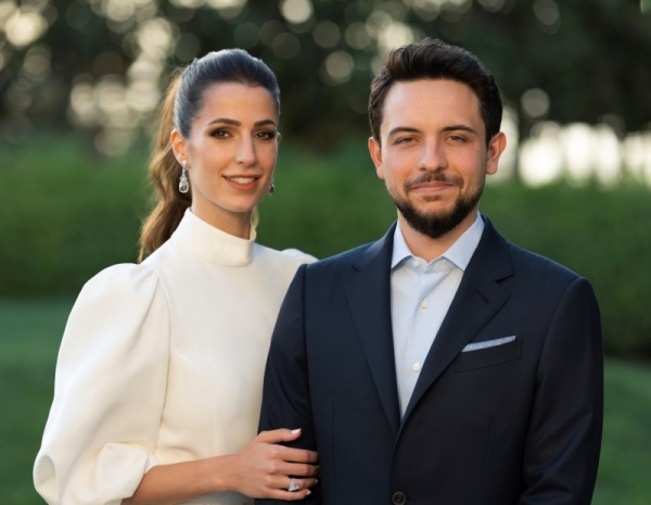 Jordan’s Crown Prince Hussein bin Abdullah II was engaged officially last August to Saudi citizen Rajwa Al-Saif. (@RHCJO)