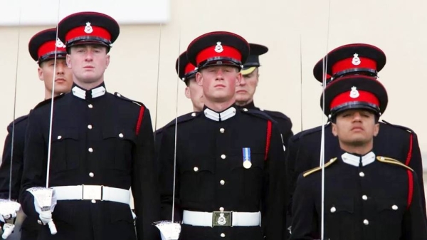 Prince Harry, Ahmed Raza Khan and other cadets at Sandhurst in 2006. — courtesy PA Media
