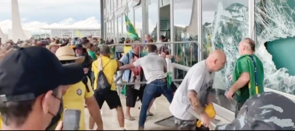 Bolsonaro supporters storm the Brazil supreme court, which was vandalized by the mob.