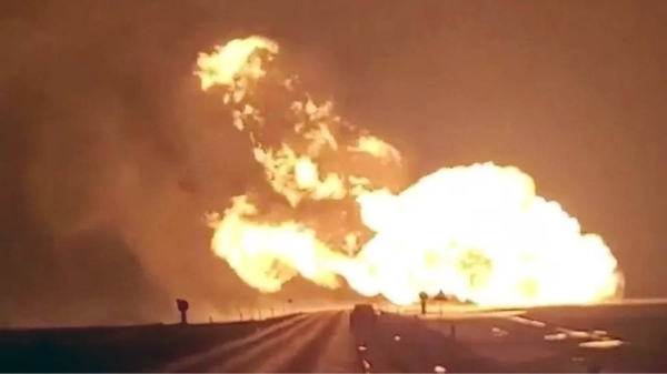 Flames rose 50 meters into the sky. — courtesy photo