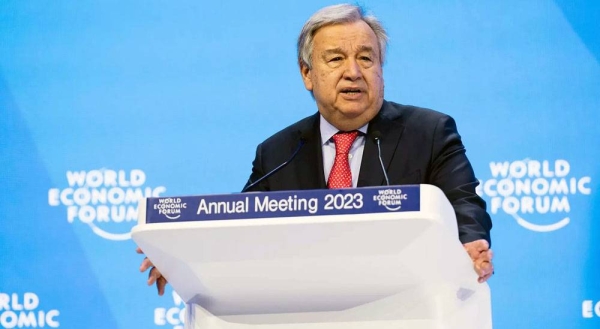 Secretary-General of the United Nations Antonio Guterres speaks at the World Economic Forum in Davos. — courtesy photo WEF