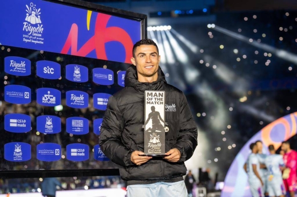 Ronaldo got the man of the match award as he scored two goals for his team.
