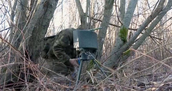 Estonian military reservists attend a training in a countryside near Haapsalu, Estonia, on Friday