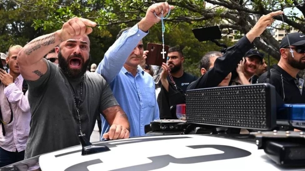 Protesters and mourners clashed outside George Pell’s funeral in Sydney.