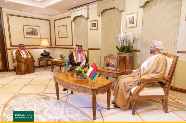 Minister of Foreign Affairs Prince Faisal Bin Farhan Bin Abdullah on Monday held a meeting with Omani Minister of Foreign Affairs Sayyid Badr Bin Hamad Al Busaidi in Muscat.