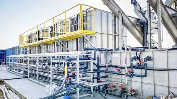 The Al-Miyah Solutions, full-scale, decentralized wastewater treatment technology, installed in Rabigh, Saudi Arabia, will treat and convert wastewater into reusable water for areas not connected to the centralized sewer network. (Photo: KAUST)