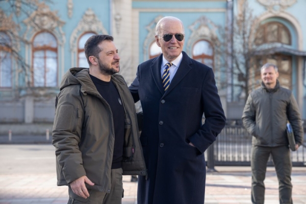 The first visit by a US president since the Ukraine war began last Feb. 24, 2022. (Twitter @WhiteHouse)