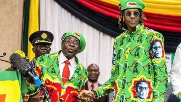 


Robert Mugabe (L) with his son (R) in this file photo. — courtesy AFPMugabes