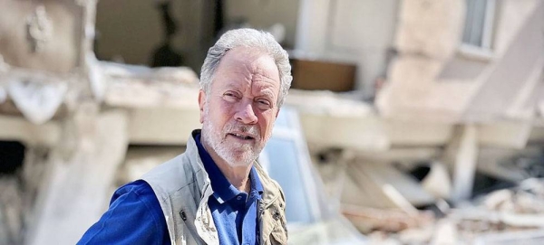 WFP chief David Beasley stands at the epicenter of the earthquake that devastated parts of Türkiye and Syria. — courtesy WFP