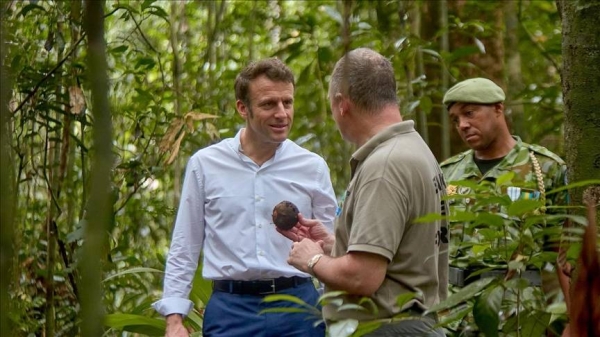 The French leader made that remark on Thursday during a visit to Gabon while addressing the West African country's French community. 