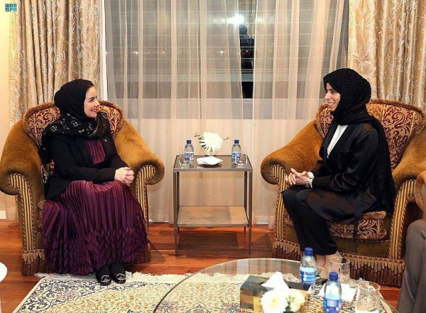 The President of the Human Rights Commission (HRC) Dr. Hala Al-Tuwaijri met on Friday with the Assistant Minister of Foreign Affairs of Qatar Lolwah Al-Khater.