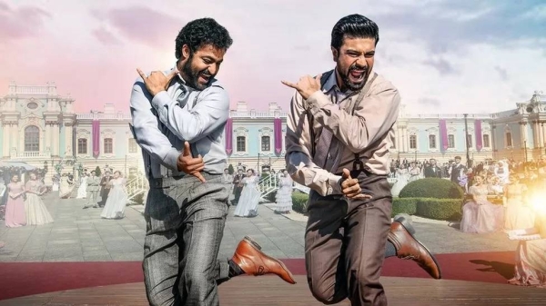 Jr NTR, SS Rajamouli and Ram Charan at the Oscars