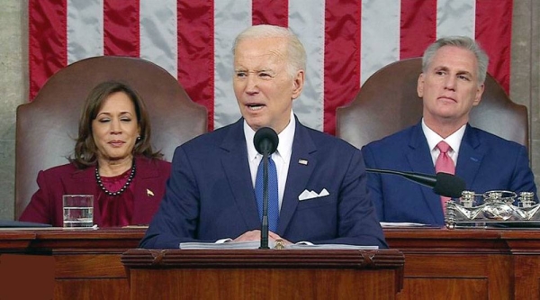 US President Joe Biden speaking earlier this year: ‘Climate crisis is existential threat’.