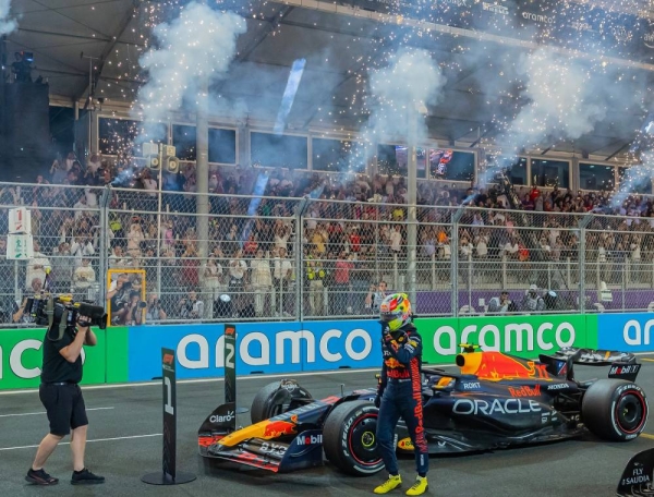 Mexican Sergio Perez deservedly snatched the 2023 Formula1 STC Saudi Arabian Grand Prix title after a thrilling duel with his Red Bull teammate Max Verstappen on Sunday, at the Jeddah Corniche circuit.