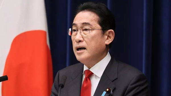 Japanese Prime Minister Fumio Kishida speaks during a news conference at his official residence in Tokyo on March 17, 2023