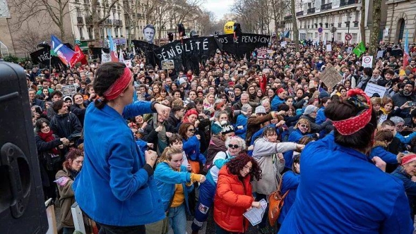 The Rosies during a protest against France's proposed pension reforms