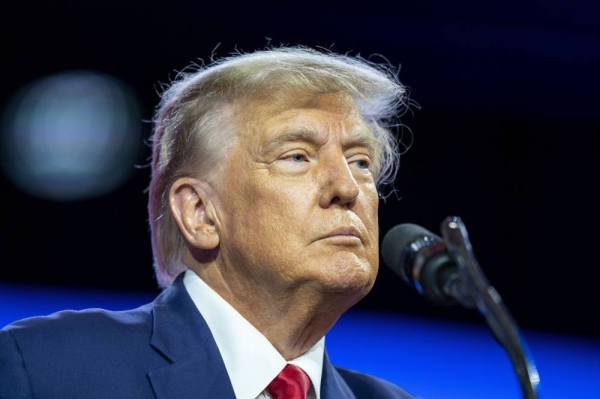 FILE - Former President Donald Trump speaks at the Conservative Political Action Conference, CPAC 2023, March 4, 2023, at National Harbor in Oxon Hill, Md. (AP Photo/Alex Brandon, File)